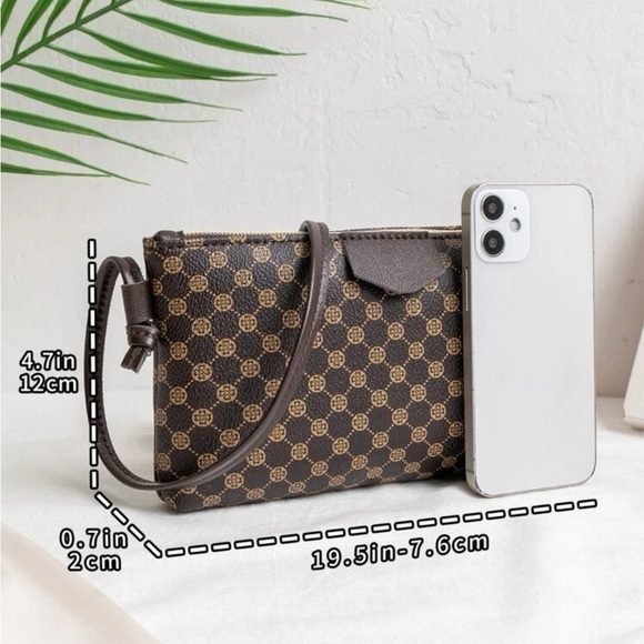 ⚠️Clearance Coffee Brown Print Crossbody Bag - Picture 2 of 4